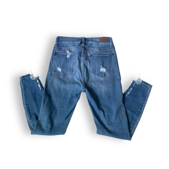 Judy Blue Distressed Skinny Jeans High Rise Stretch Denim Ankle Ripped Cotton - Picture 11 of 11